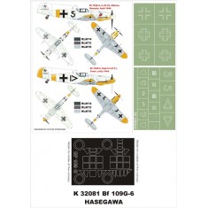 1/32 Messerschmitt Bf 109G-6 Paint Mask Vol.3 for Hasegawa (Canopy Masks + Insignia Masks)