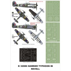 1/32 Hawker Typhoon IB Paint Mask Vol.2 for Revell (Canopy Masks + Insignia Masks)
