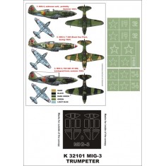 1/32 MiG-3 Paint Mask Vol.2 for Trumpeter (Canopy Masks + Insignia Masks)