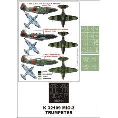 1/32 MiG-3 Paint Mask Vol.3 for Trumpeter (Canopy Masks + Insignia Masks)