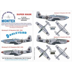 1/32 P-51 Mustang IV (RAF) Paint Mask for Dragon (Canopy Masks + Insignia Masks)