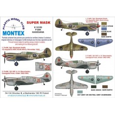 1/32 P-40K Paint Mask Vol.1 for Hasegawa (Canopy Masks + Insignia Masks)