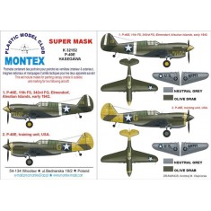 1/32 P-40E Paint Mask for Hasegawa (Canopy Masks + Insignia Masks)