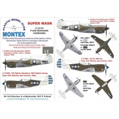 1/32 P-40N WARHAWK Paint Mask for Hasegawa (Canopy Masks + Insignia Masks + Decals)