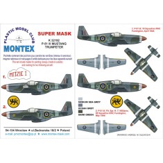 1/32 P-51 III Mustang Paint Mask for Trumpeter (Canopy Masks + Insignia Masks)