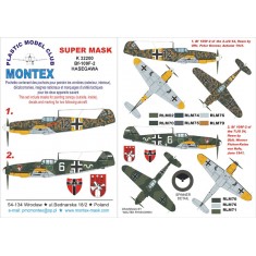 1/32 Messerschmitt Bf 109F-2 Canopy Masks + Insignia Masks + Decals Vol.1 for Hasegawa