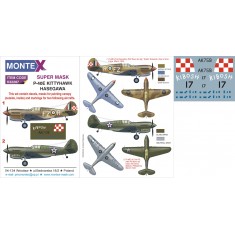 1/32 Curtiss P-40E Kittyhawk Paint Mask for Hasegawa (Insignia&Canopy Masks+Decals)