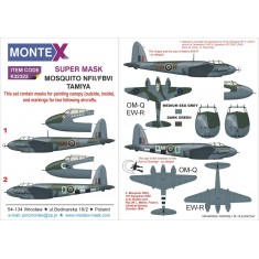 1/32 Mosquito FB Mk.VI/NF Mk.II Paint Mask for Tamiya kit (Canopy Masks + Insignia Masks)