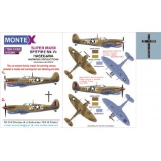 1/32 Spitfire VC Paint Mask for Hasegawa kits (Insignia & Canopy Masks + Decals)
