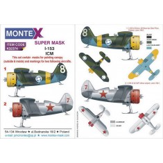 1/32 Polikarpov I-153 Paint Masks for ICM kits (2x canopy & 2x insignia masks)
