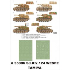1/35 SdKfz.124 Wespe Paint Mask for Tamiya (Insignia Masks + Wheel Mask)