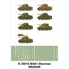 1/35 M4A1 Sherman Paint Mask for Dragon (Insignia Masks + Wheel Mask)
