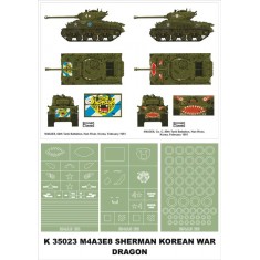 1/35 M4A3E8 Sherman Paint Mask Vol.1 for Dragon (Insignia Masks + Wheel Mask)