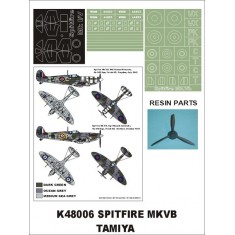 1/48 Spitfire MkVB (Polish Spitfire) Canopy Masks + Insignia Masks + Propeller for Tamiya