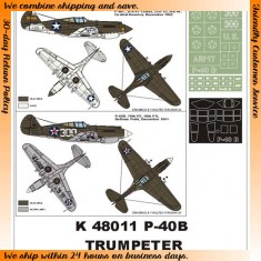 1/48 P-40B (USAAF) Paint Mask for Trumpeter (Canopy Masks + Insignia Masks)