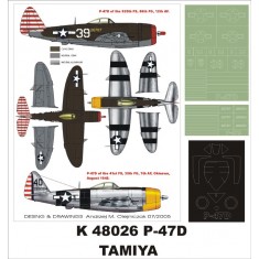 1/48 P-47D Bubbletop Paint Mask Vol.1 for Tamiya (Canopy Masks + Insignia Masks)