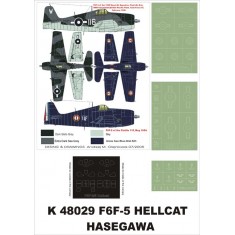 1/48 F6F-3/5 Hellcat Paint Mask for Hasegawa (Canopy Masks + Insignia Masks)