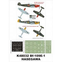 1/48 Messerschmitt Bf 109E-1 Paint Mask for Hasegawa (Canopy Masks + Insignia Masks)