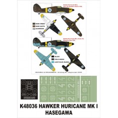 1/48 Hawker Hurricane I Paint Mask for Hasegawa (Canopy Masks + Insignia Masks)