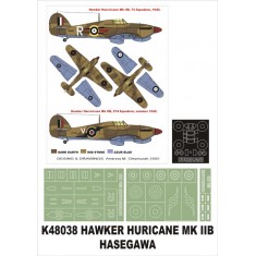 1/48 Hawker Hurricane IIB Paint Mask for Hasegawa (Canopy Masks + Insignia Masks)