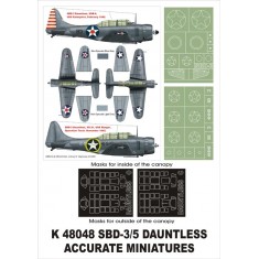 1/48 SBD-3 Dauntless Paint Mask for Accurate Miniatures (Canopy Masks + Insignia Masks)