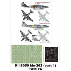 1/48 Me-262 (part 1) Paint Mask for Tamiya (Canopy Masks + Insignia Masks)