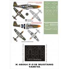 1/48 P-51B Mustang Paint Mask Vol.4 for Tamiya (Canopy Masks + Insignia Masks)