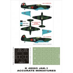 1/48 Jak-1 Paint Mask Vol.1 for Accurate Miniatures (Canopy Masks + Insignia Masks)