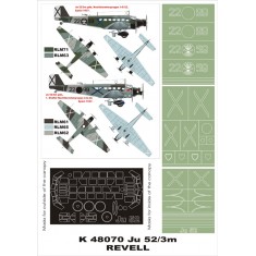 1/48 Ju-52 Paint Mask for Revell (Canopy Masks + Insignia Masks)