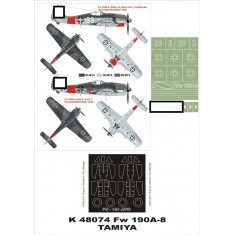 1/48 Focke-Wulf Fw 190A-8 Paint Mask Vol.1 for Tamiya (Canopy Masks + Insignia Masks)