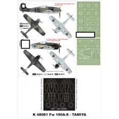 1/48 Focke-Wulf Fw 190A-8 Paint Mask Vol.3 for Tamiya (Canopy Masks + Insignia Masks)