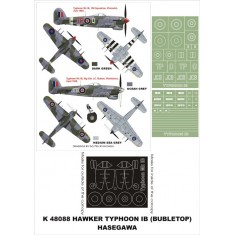 1/48 Hawker Typhoon IB Paint Mask Vol.4 for Hasegawa (Canopy Masks + Insignia Masks)