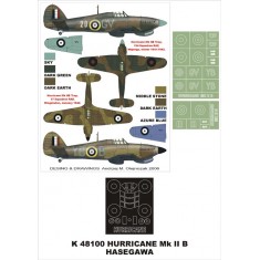1/48 Hurricane Mk.IIb Paint Mask for Hasegawa (Canopy Masks + Insignia Masks)