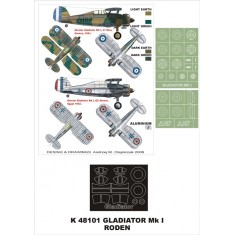 1/48 Gladiator Mk.I Paint Mask Vol.1 for Roden (Canopy Masks + Insignia Masks)