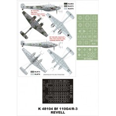 1/48 Bf 110G-4/R3 Paint Mask for Revell (Canopy Masks + Insignia Masks)