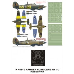 1/48 Hurricane Mk.IIC Paint Mask for Hasegawa (Canopy Masks + Insignia Masks)