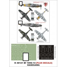 1/48 Messerschmitt Bf 109G-14 Paint Mask for Hasegawa (Canopy Masks+Insignia Masks+Decals)