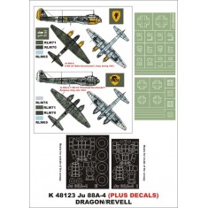 1/48 Ju 88A-4 Paint Mask for Dragon/Revell (Canopy Masks + Insignia Masks + Decals)