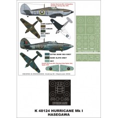 1/48 Sea Hurricane Mk I Paint Mask for Hasegawa (Canopy Masks + Insignia Masks)