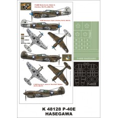 1/48 P-40E Paint Mask for Hasegawa (Canopy Masks + Insignia Masks + Decals)