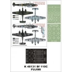 1/48 Bf 110C Paint Mask for Fujimi (Canopy Masks + Insignia Masks)