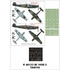 1/48 Bf 109E-3-Tamiya Paint Mask for Tamiya (Canopy Masks + Insignia Masks + Decals)