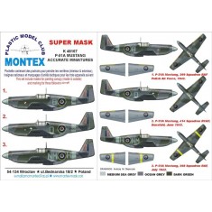 1/48 P-51A Mustang Paint Mask for Accurate Miniatures (Canopy Masks + Insignia Masks)