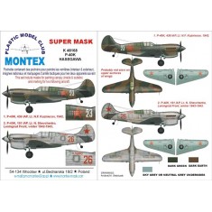 1/48 P-40K Paint Mask for Hasegawa (Canopy Masks + Insignia Masks)