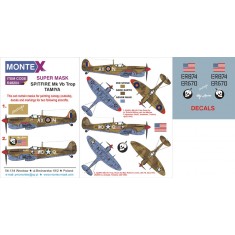 1/48 Spitfire MK Vb Trop Paint Mask for Tamiya (Canopy Masks + Insignia Masks + Decals)