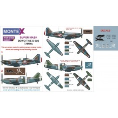 1/48 Dewoitine D-520 Paint Mask for Tamiya kit (Canopy Masks + Insignia Mask + Decals)