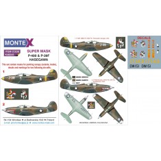 1/48 P-400 & P-39F Airacobra Paint Mask for Hasegawa(Canopy Masks +Insignia Mask +Decals)