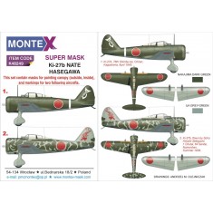 1/48 Ki-27b Nate Paint Mask for Hasegawa kit (Canopy Masks + Insignia Mask)