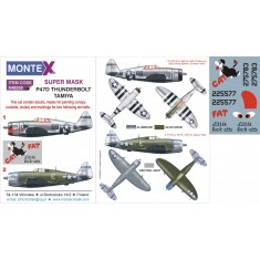 1/48 P-47D Thunderbolt Razorback Paint Mask for Tamiya (Insignia&Canopy Masks+Decals)