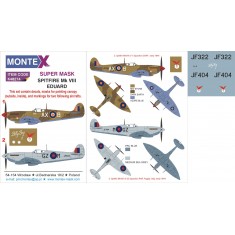 1/48 Supermarine Spitfire Mk.VIII Paint Mask for Eduard (Insignia&Canopy Masks+Decals)